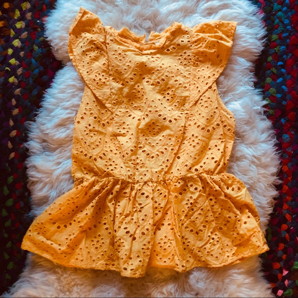 Yellow Rebellion Peplum Lace Top